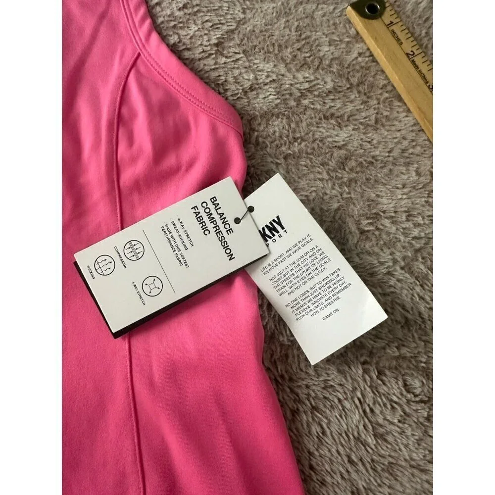 Dkny Sport Women's Regular Fit Racerback Sleeveless Tennis Dress Pink New